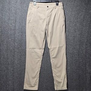 Bird Dogs Pants Mens 30x30 Beige Stretch Lined Chino Golf Performance Slim